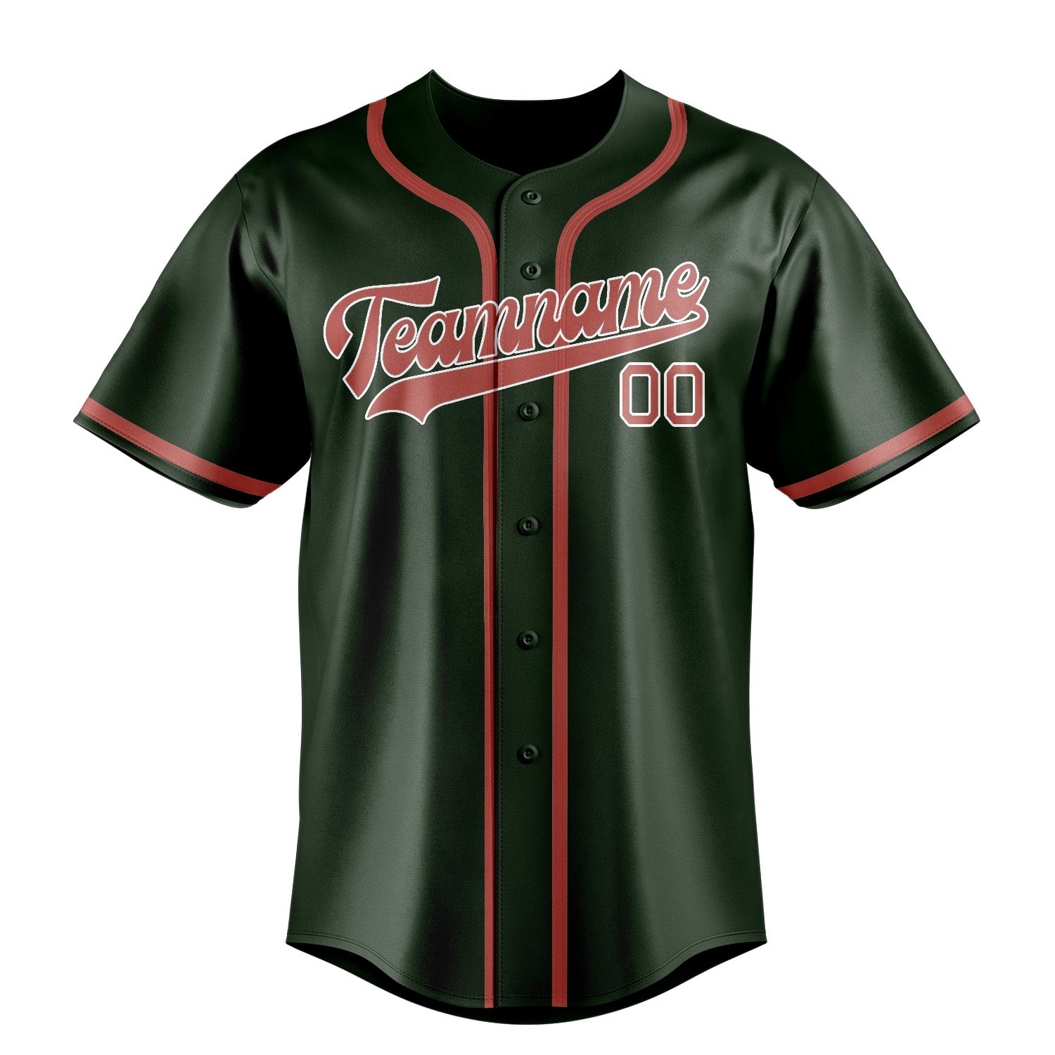 Benutzerdefiniertes Professionelles Tannengrün Kupferrose Baseballtrikot