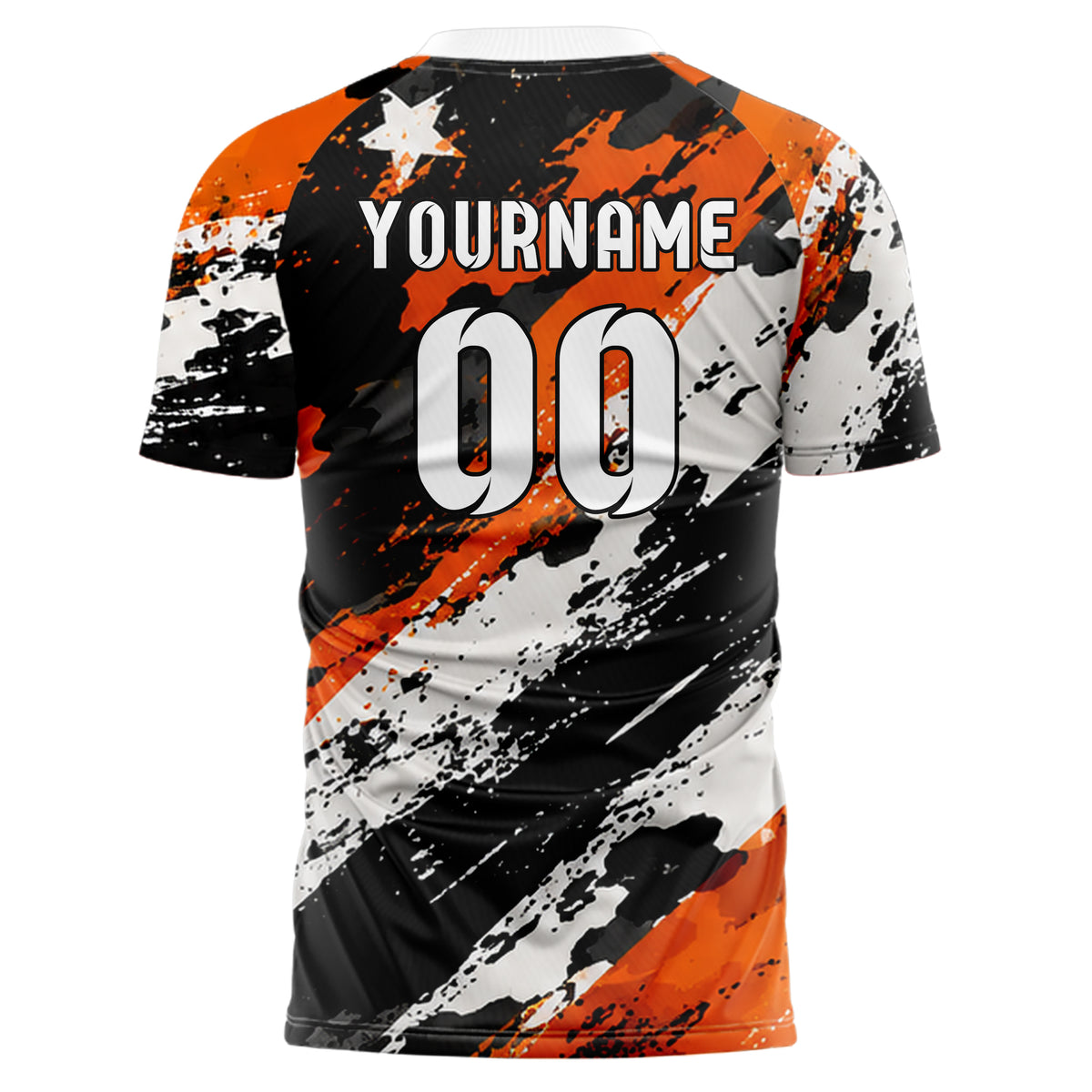 Schwarz dunkles Flaggen Camo Flag Blend Design 06-0007 individuelles Fußballtrikot back