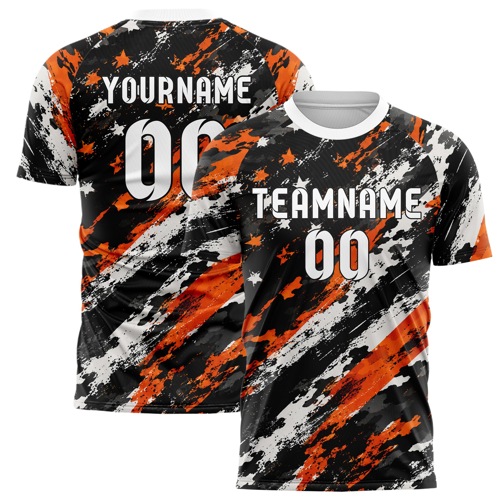 Schwarz dunkles Flaggen Camo Flag Blend Design 06-0007 individuelles Fußballtrikot main