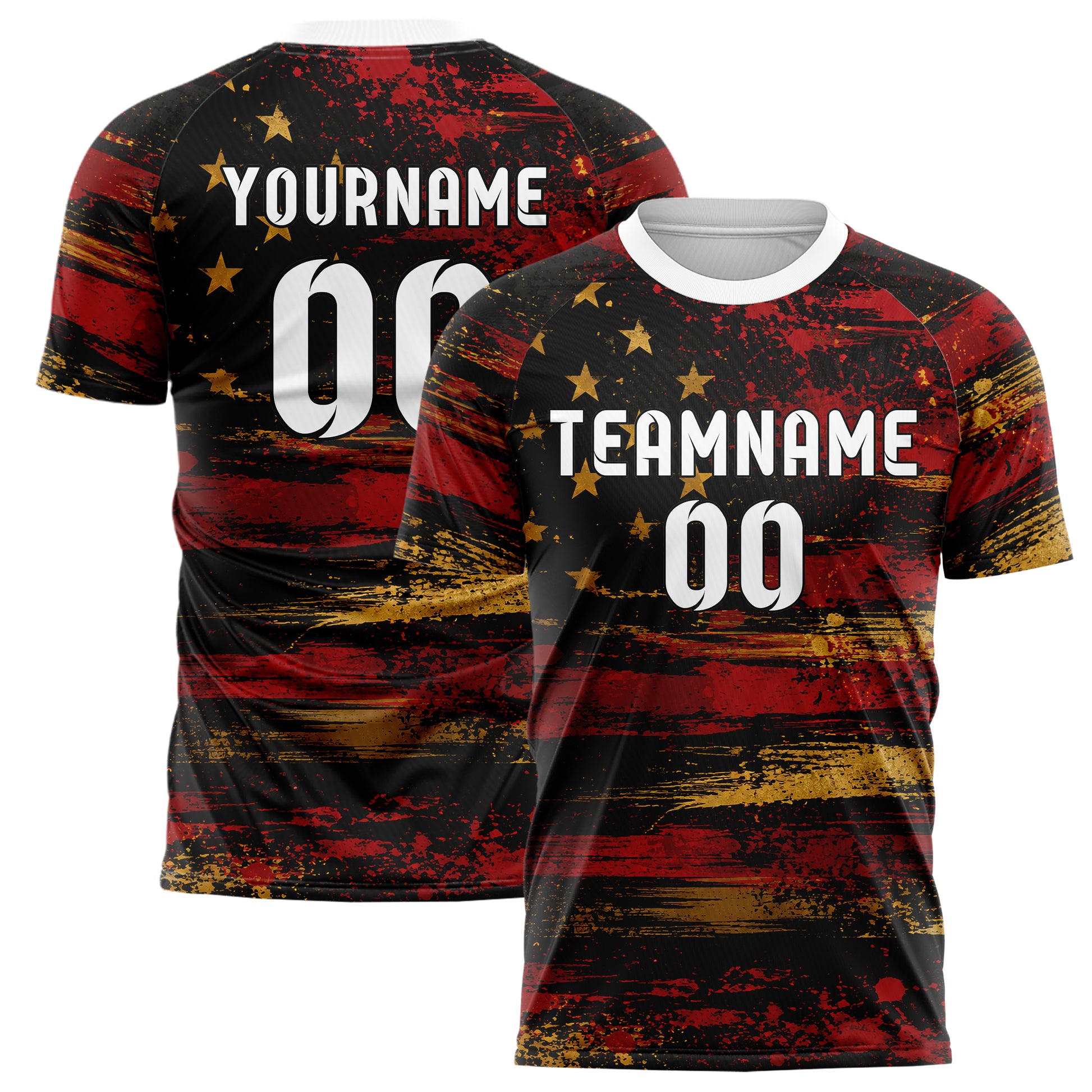 Schwarz dunkles Flaggen Flag Splash Motiv Design 06-0016 individuelles Fußballtrikot main