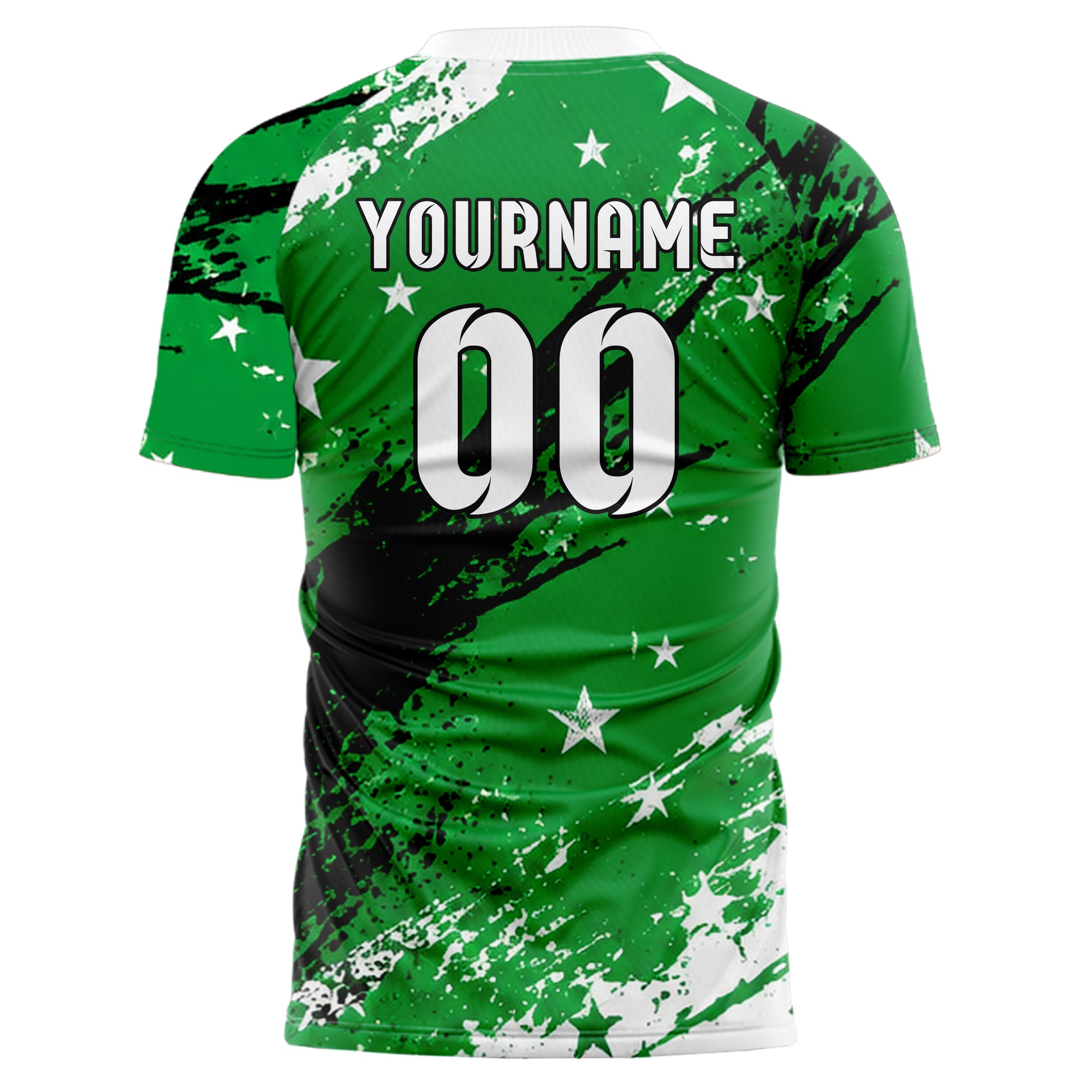 Kellygruen klassisches Flaggen Flag Splash Motiv Design 06-0001 individuelles Fußballtrikot back