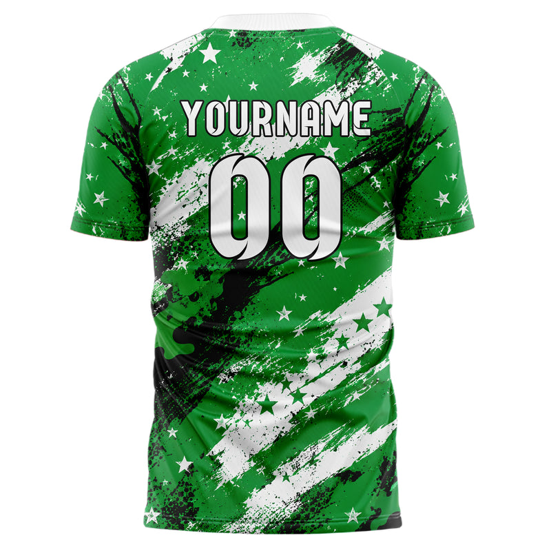 Kellygruen klassisches Flaggen Flag Splash Motiv Design 06-0001 individuelles Fußballtrikot front