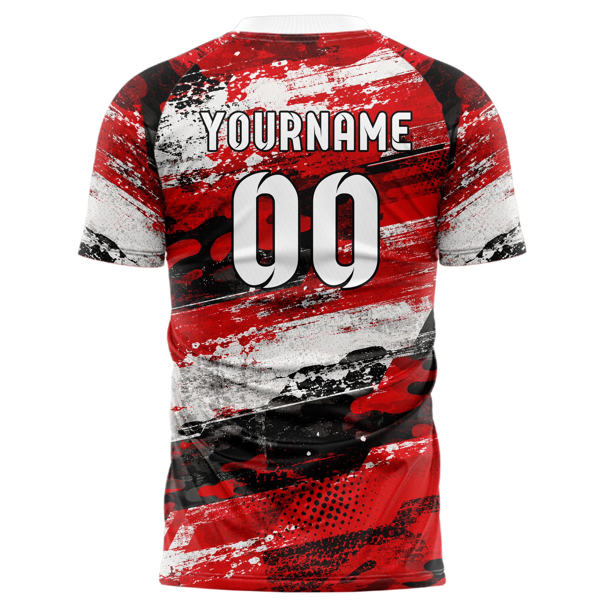 Rot lebendiges Flaggen Camo Flag Blend Design 06-0017 individuelles Fußballtrikot front
