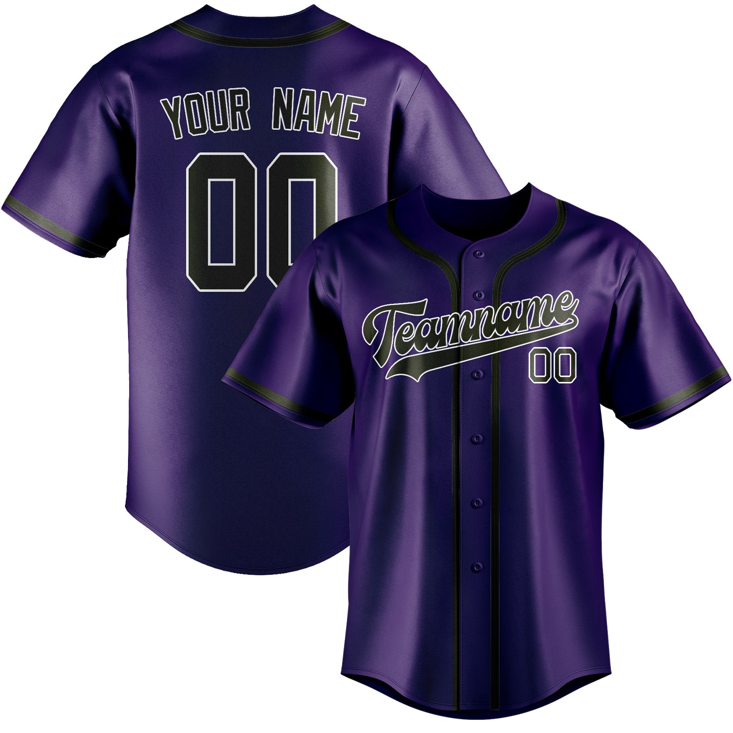 Benutzerdefiniertes Professionelles Lila Dunkles Oliv Baseballtrikot