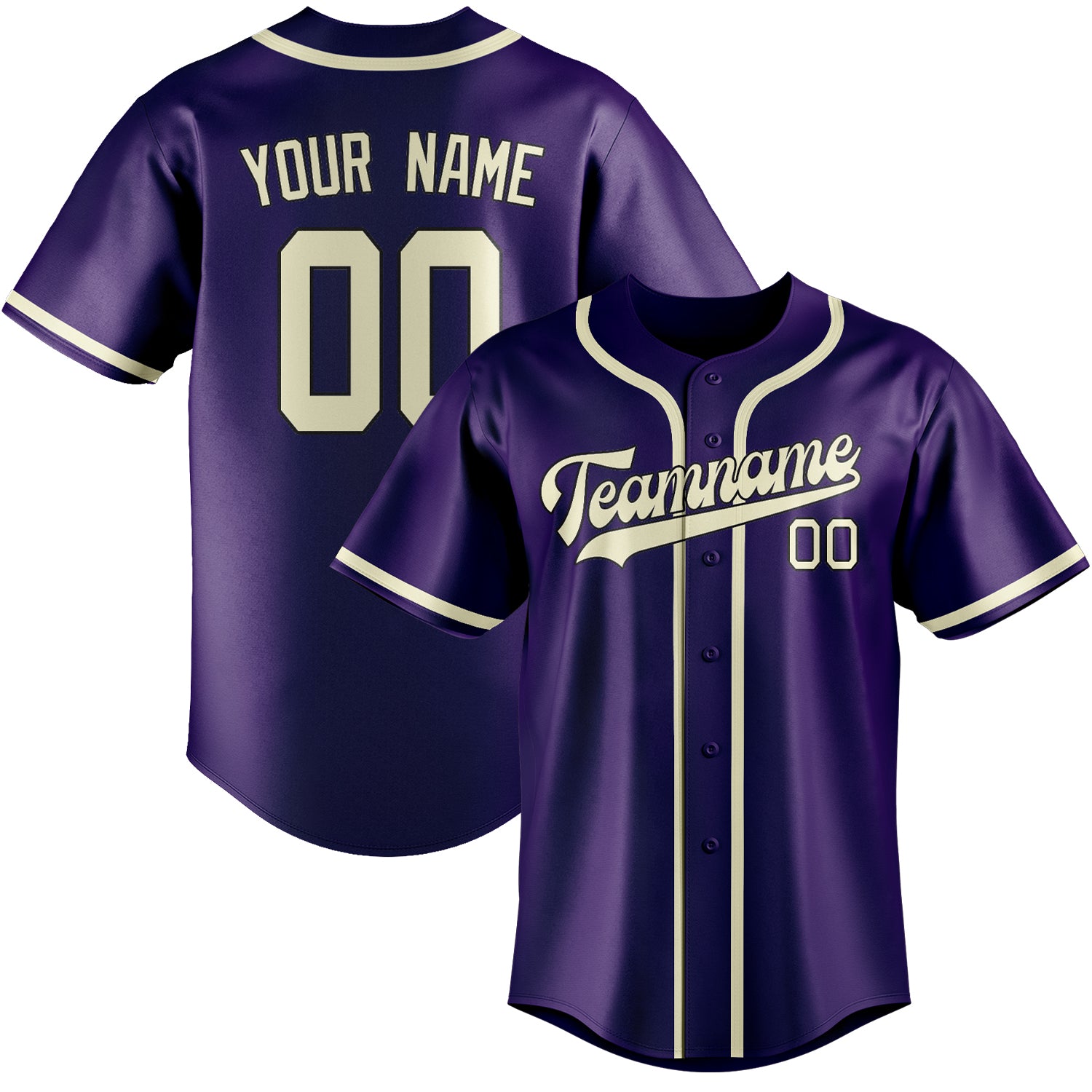 Benutzerdefiniertes Professionelles Lila Beige Baseballtrikot