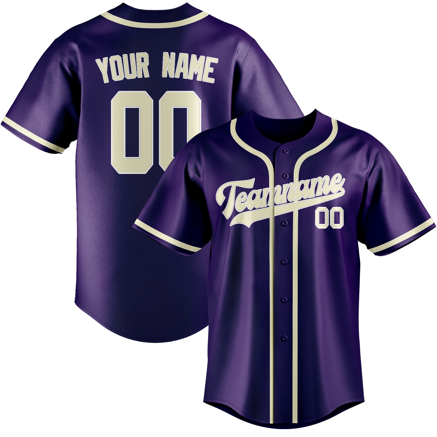Benutzerdefiniertes Professionelles Lila Beige Baseballtrikot
