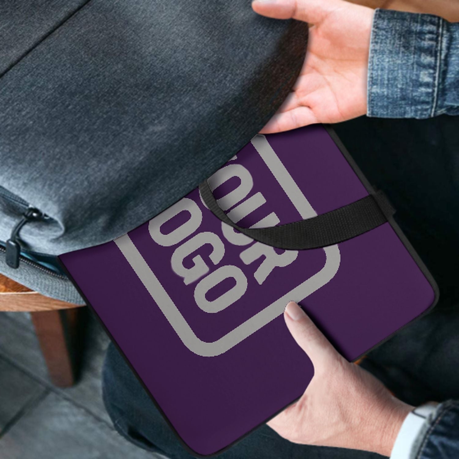 Maßgeschneidertes Lila Gray Laptop Tasche