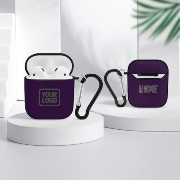 Maßgeschneidertes Lila Dunkelgrau AirPods-Hülle