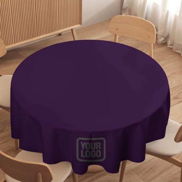 Maßgeschneidertes Lila Dunkelgrau Runde Tischdecke