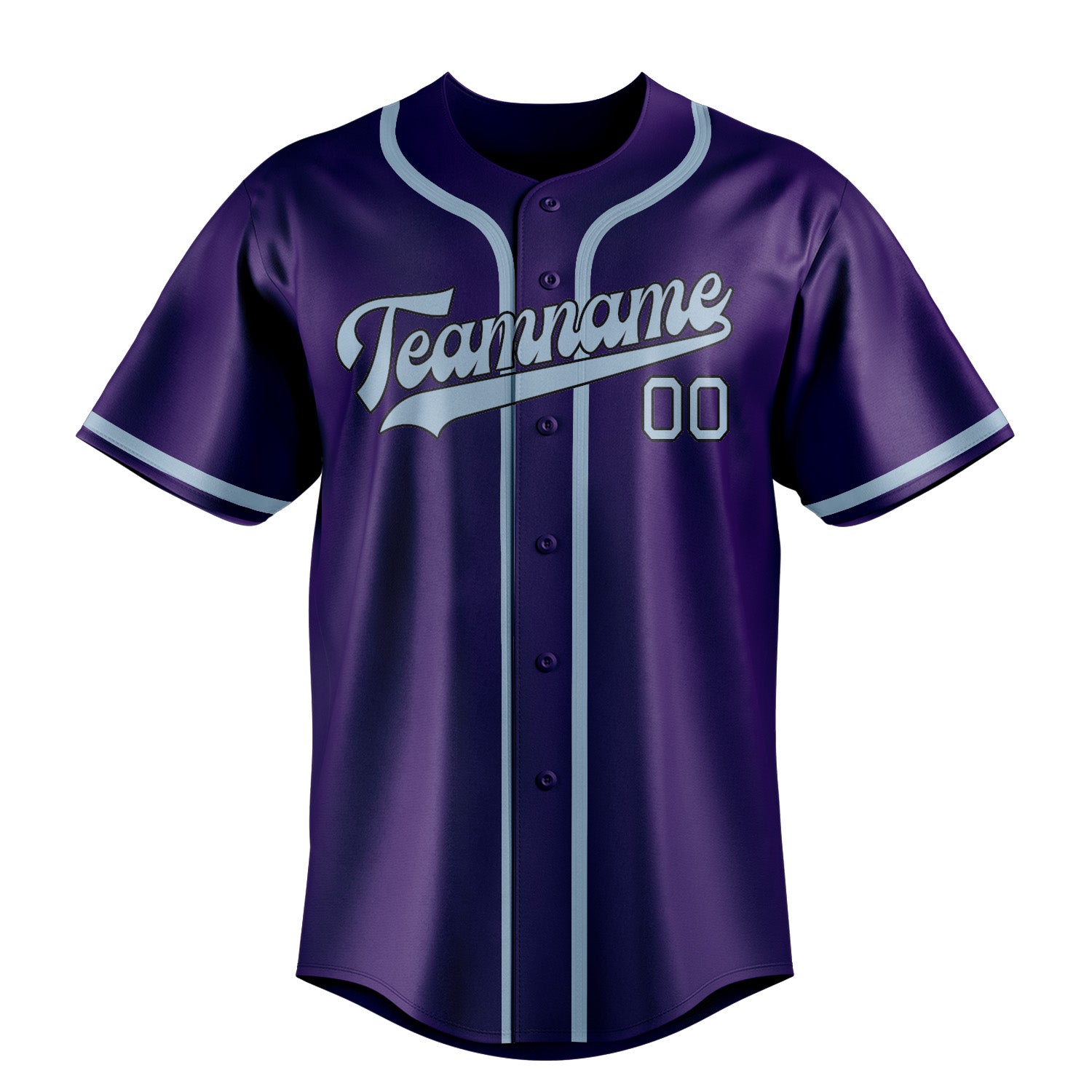 Benutzerdefiniertes Professionelles Lila Hellblau Baseballtrikot