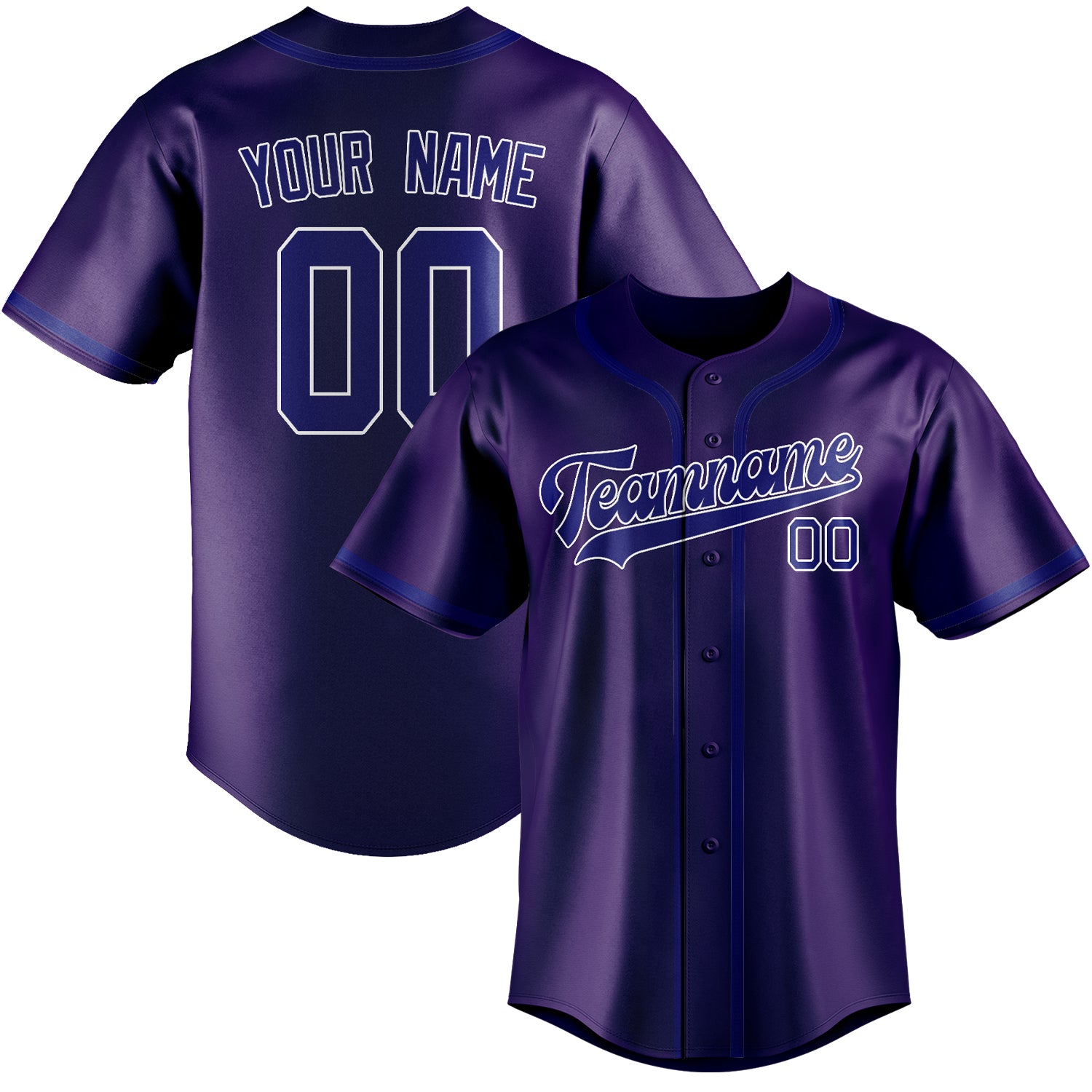 Benutzerdefiniertes Professionelles Lila Himmelblau Baseballtrikot