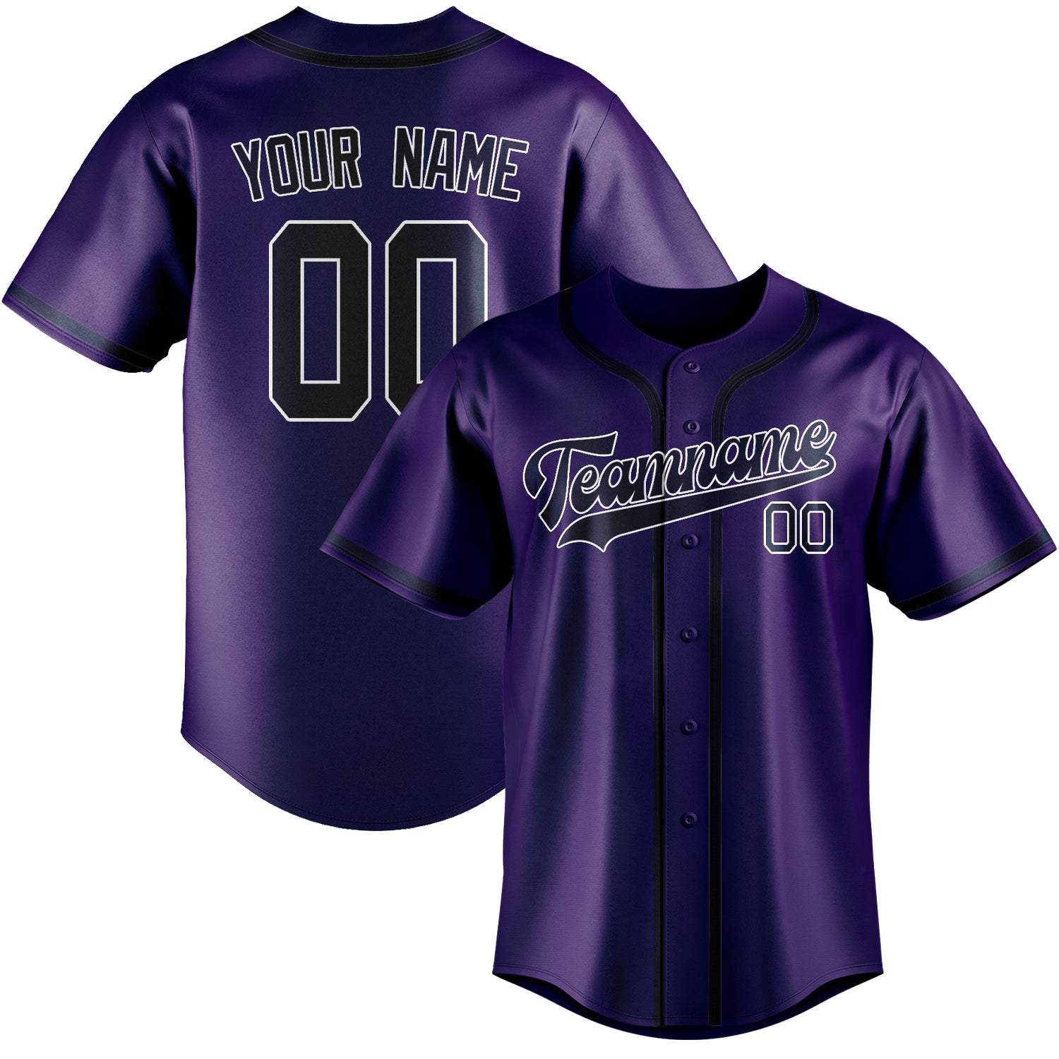 Benutzerdefiniertes Professionelles Lila Marineblau Baseballtrikot