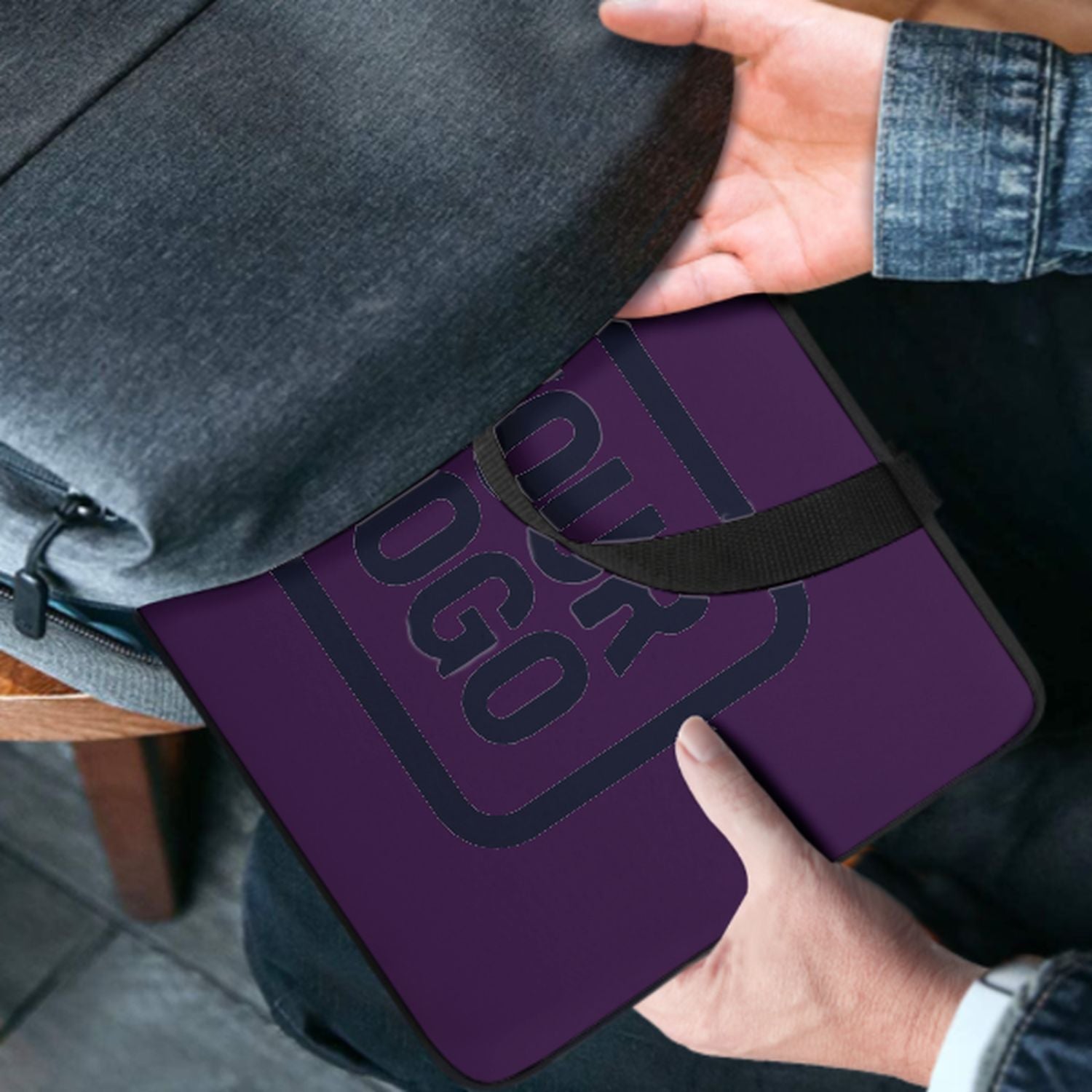 Maßgeschneidertes Lila Navy Laptop Tasche