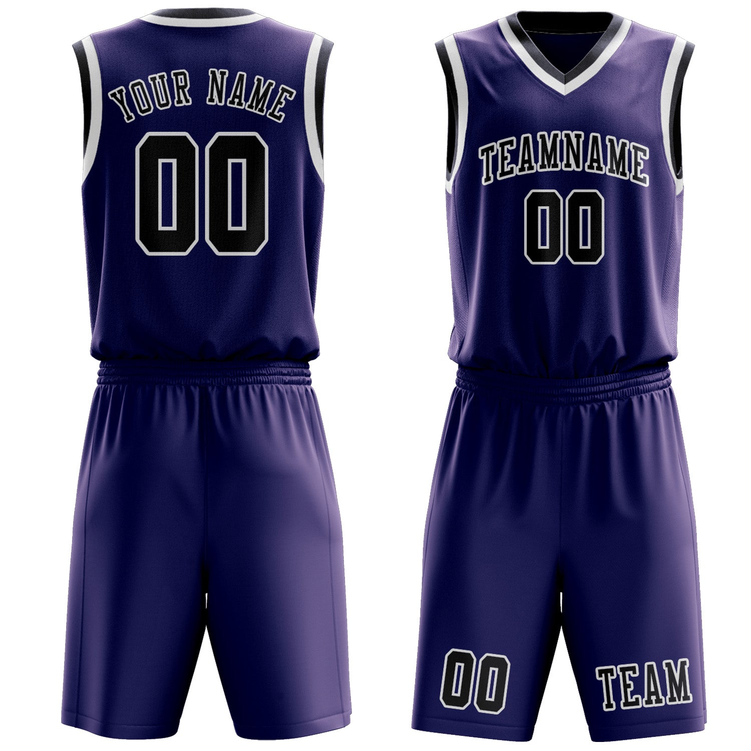 Benutzerdefiniertes Professionelles Lila Stahlblau Basketballtrikot-Set
