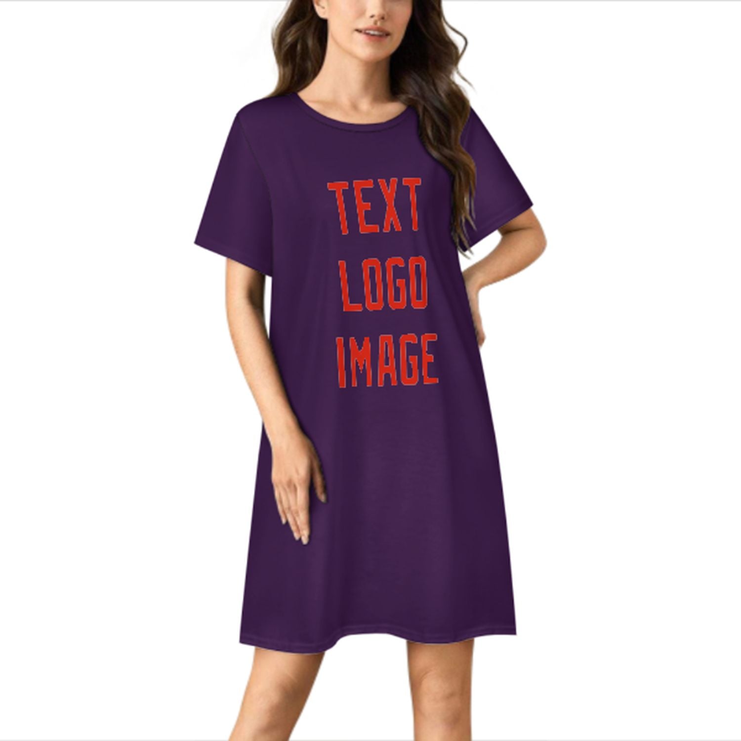 Camicia da notte viola-arancio su misura