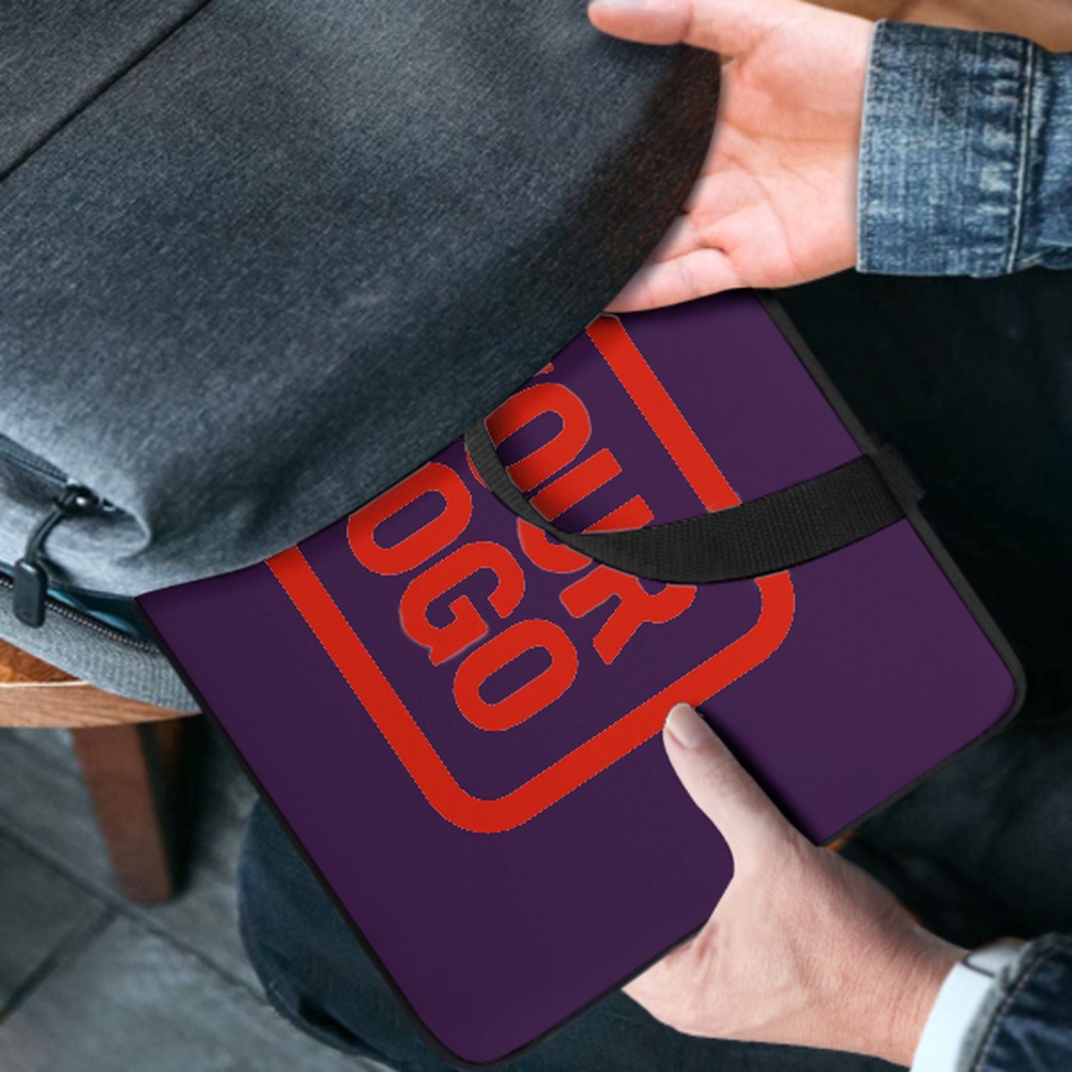 Maßgeschneidertes Lila Orange Red Laptop Tasche