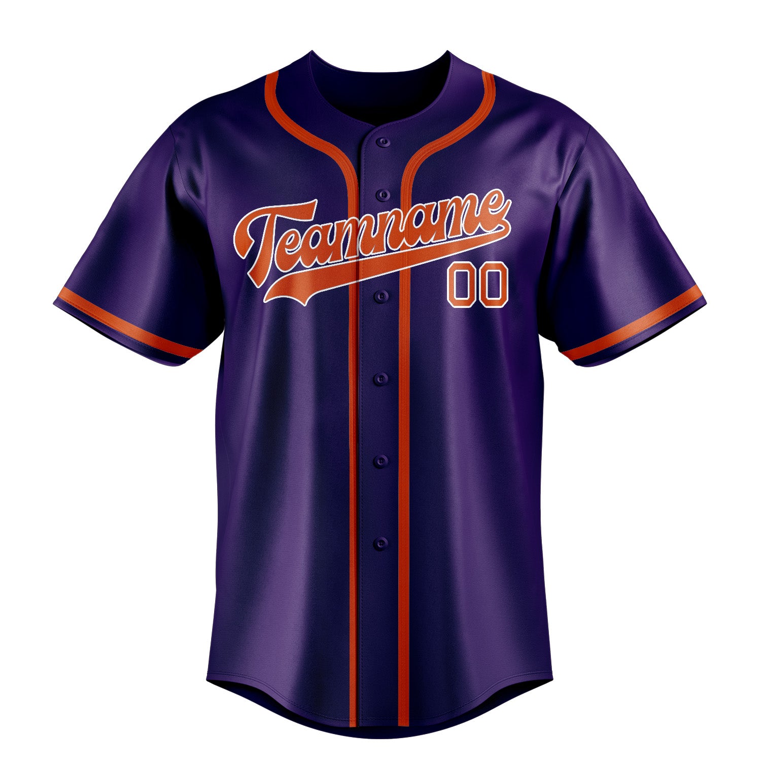 Benutzerdefiniertes Professionelles Lila Orangerot Baseballtrikot