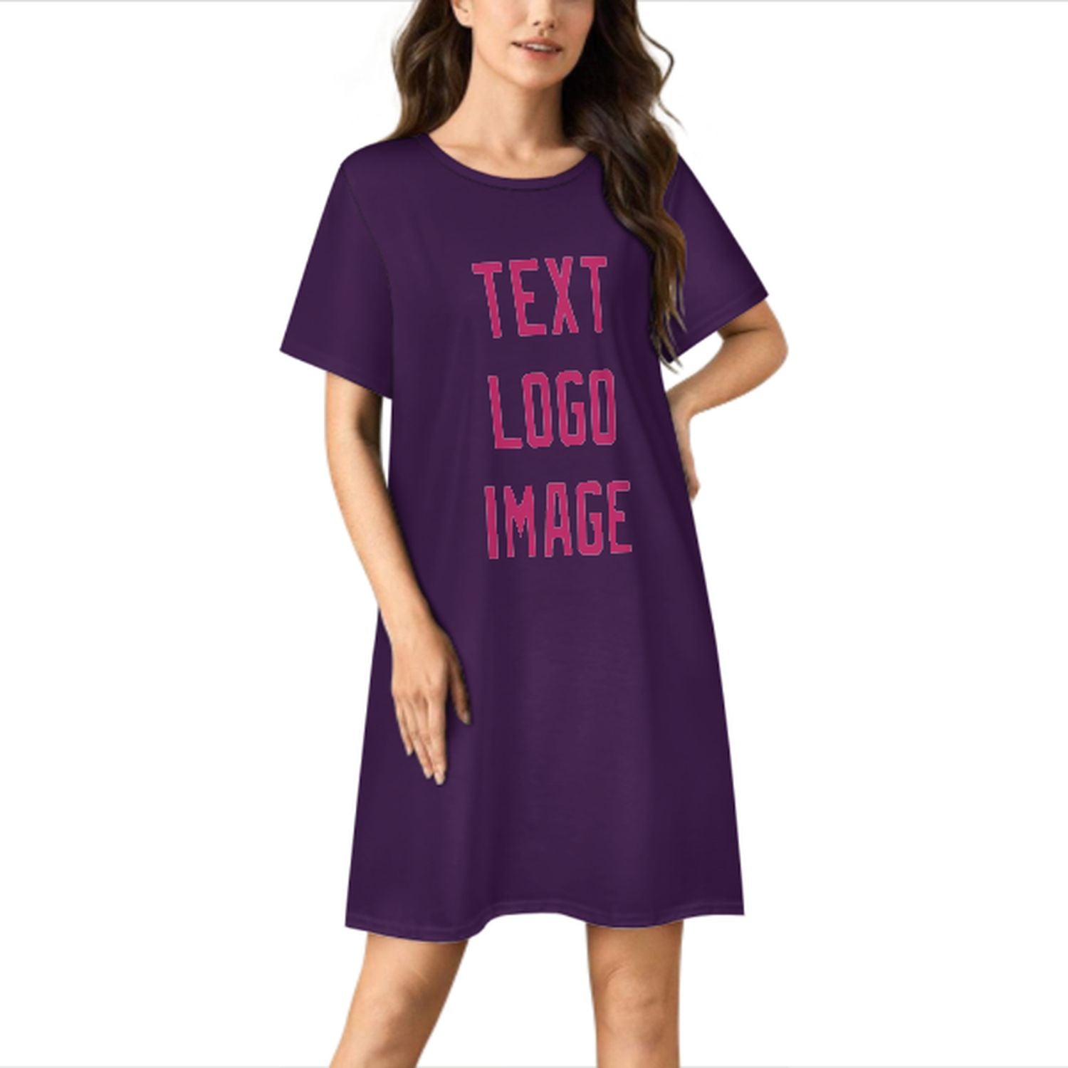 Camicia da notte su misura viola e rosa