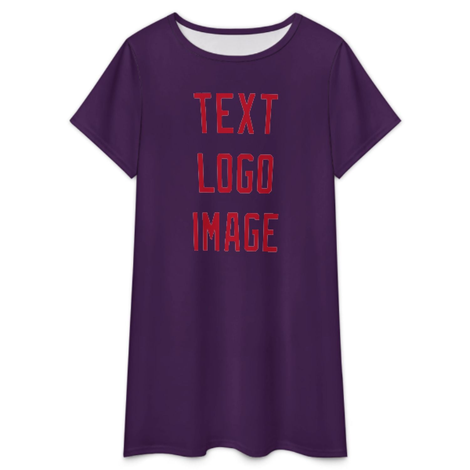 Camicia da notte viola rossa su misura