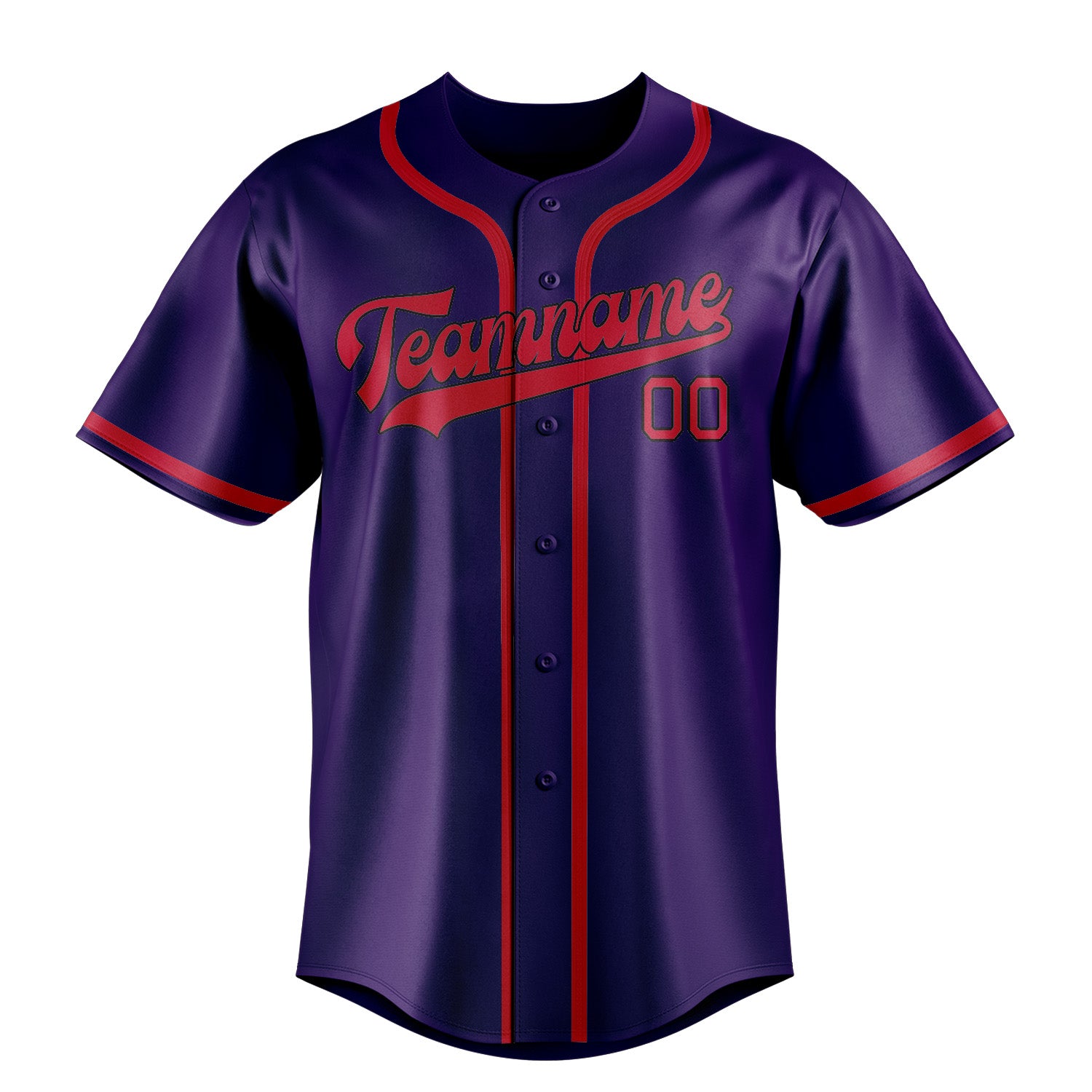 Benutzerdefiniertes Professionelles Lila Rot Baseballtrikot