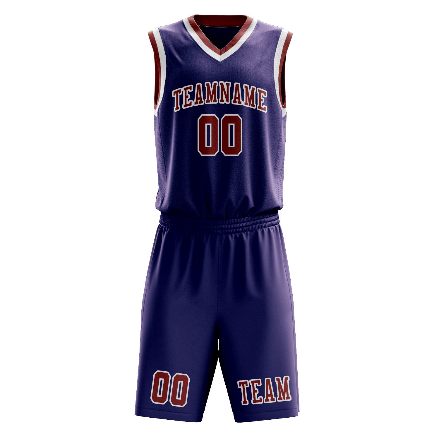 Benutzerdefiniertes Professionelles Lila Korallenrot Basketballtrikot-Set