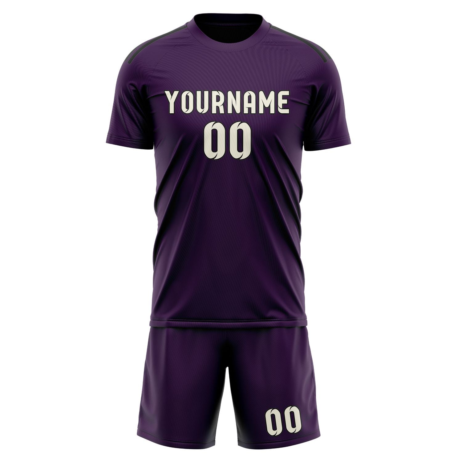 Maßgeschneidertes Professionelles Lila Beige Fußballtrikot-Set