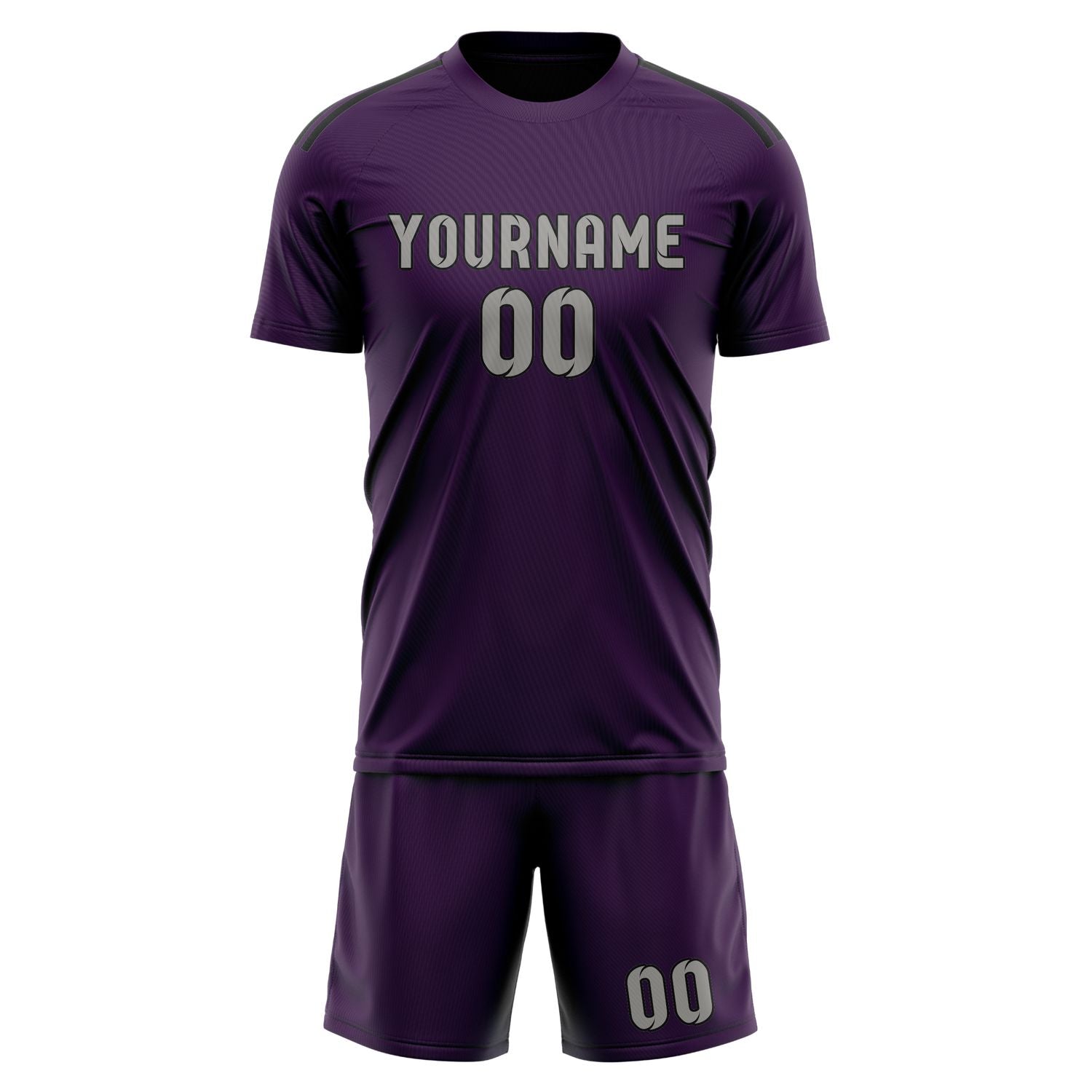 Maßgeschneidertes Professionelles Lila Grau Fußballtrikot-Set