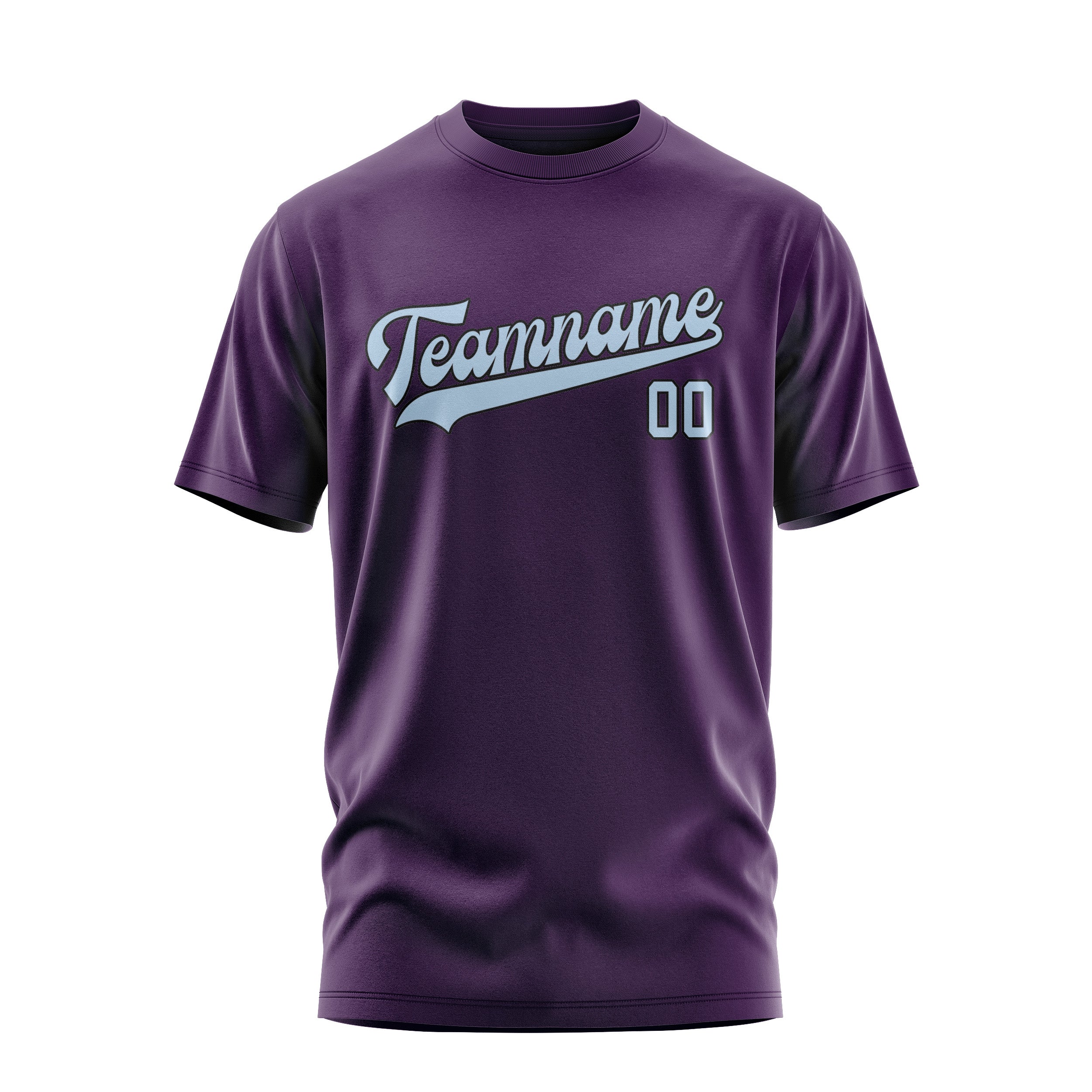 Maßgeschneidertes Lila Hellblau T-Shirt