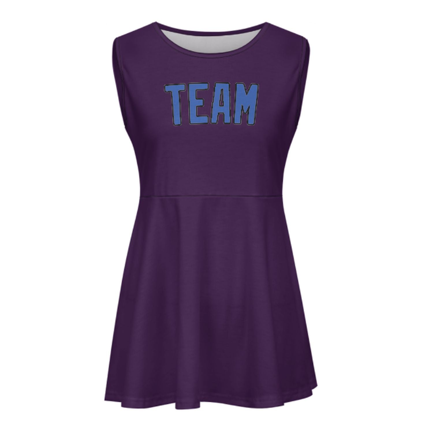 Abito da cheerleader personalizzato viola e azzurro