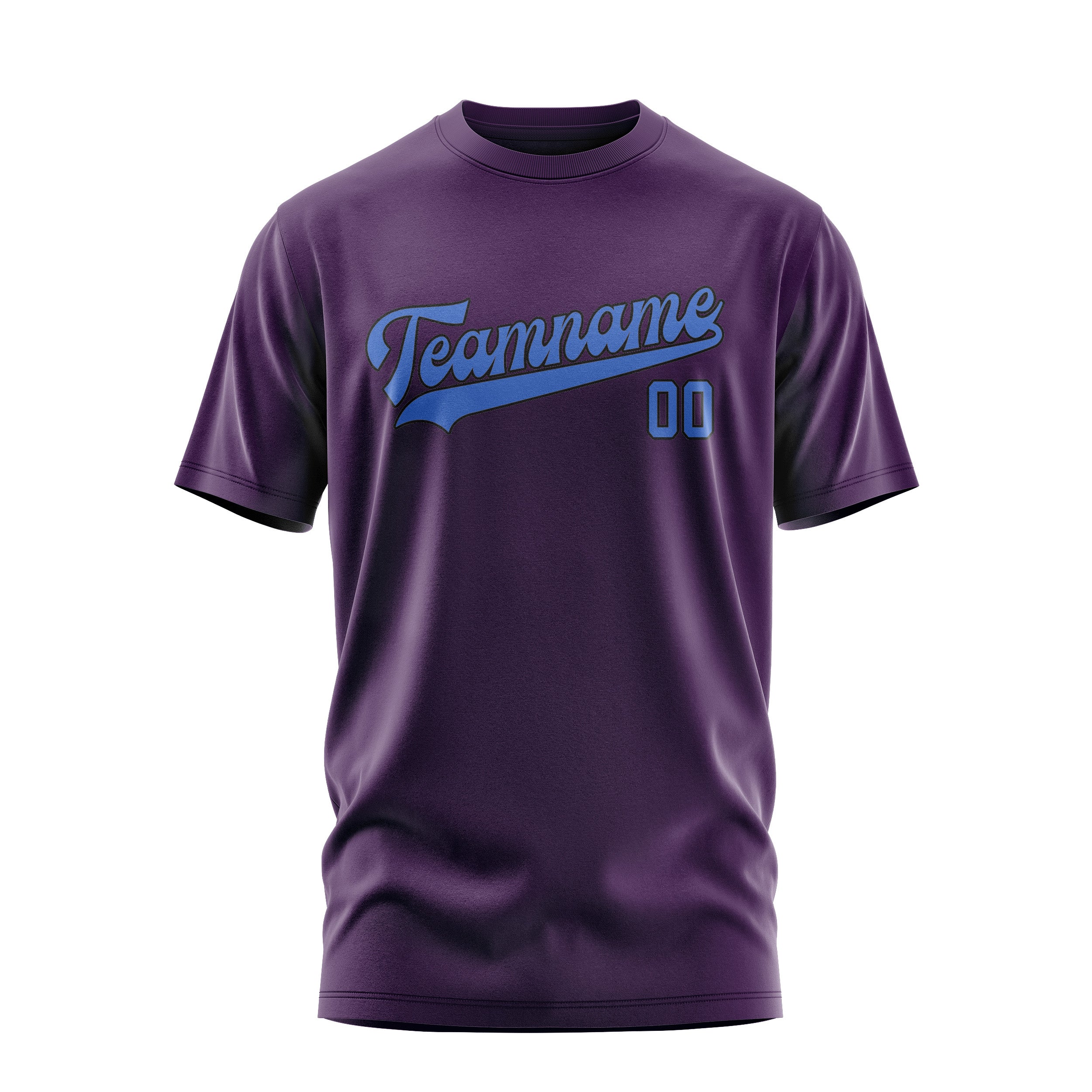 Maßgeschneidertes Lila Himmelblau T-Shirt