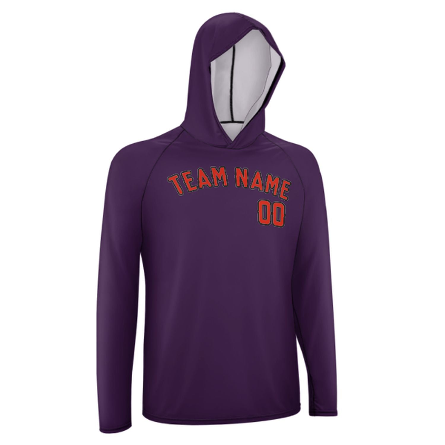 Prilagođeni ljubičasti orongerot uv-hoodie