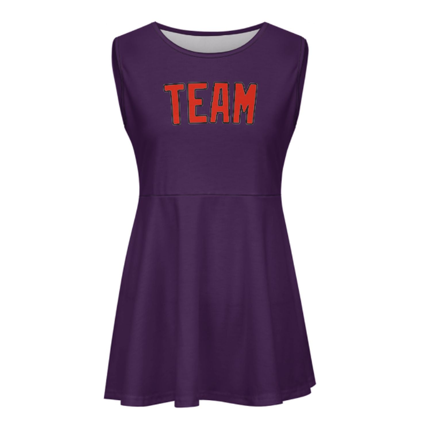 Abito da cheerleader viola arancione rosso personalizzato