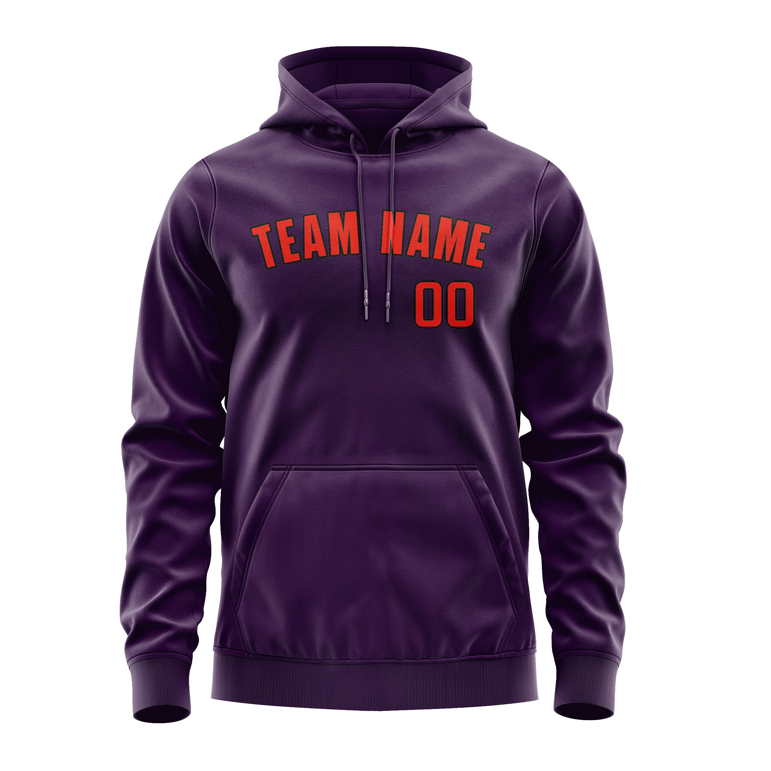 Maßgeschneidertes Lila Orangerot Hoodie