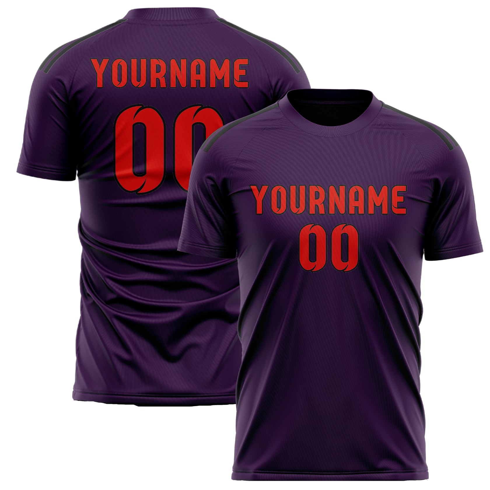 Benutzerdefiniertes Professionelles Lila Orangerot Fußballtrikot