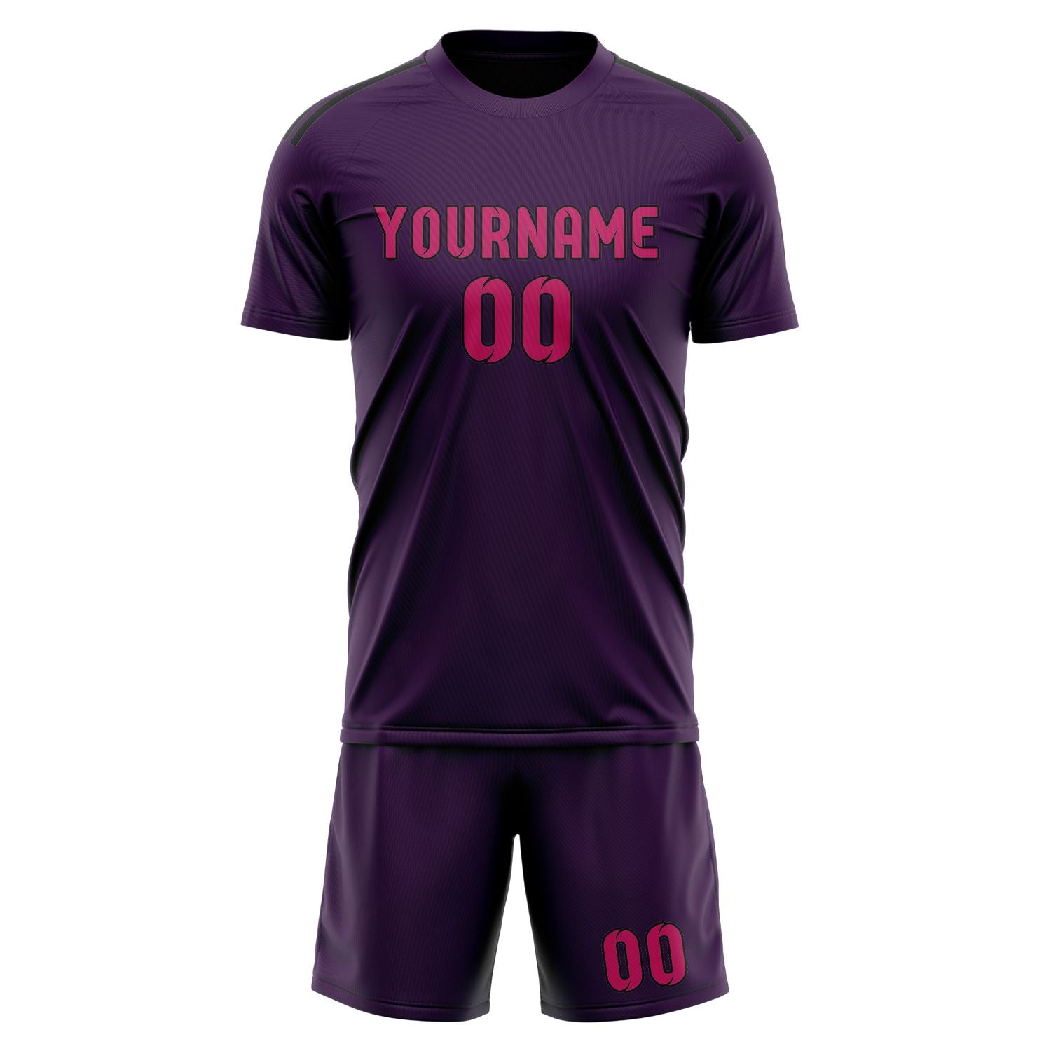 Maßgeschneidertes Professionelles Lila Rosarot Fußballtrikot-Set