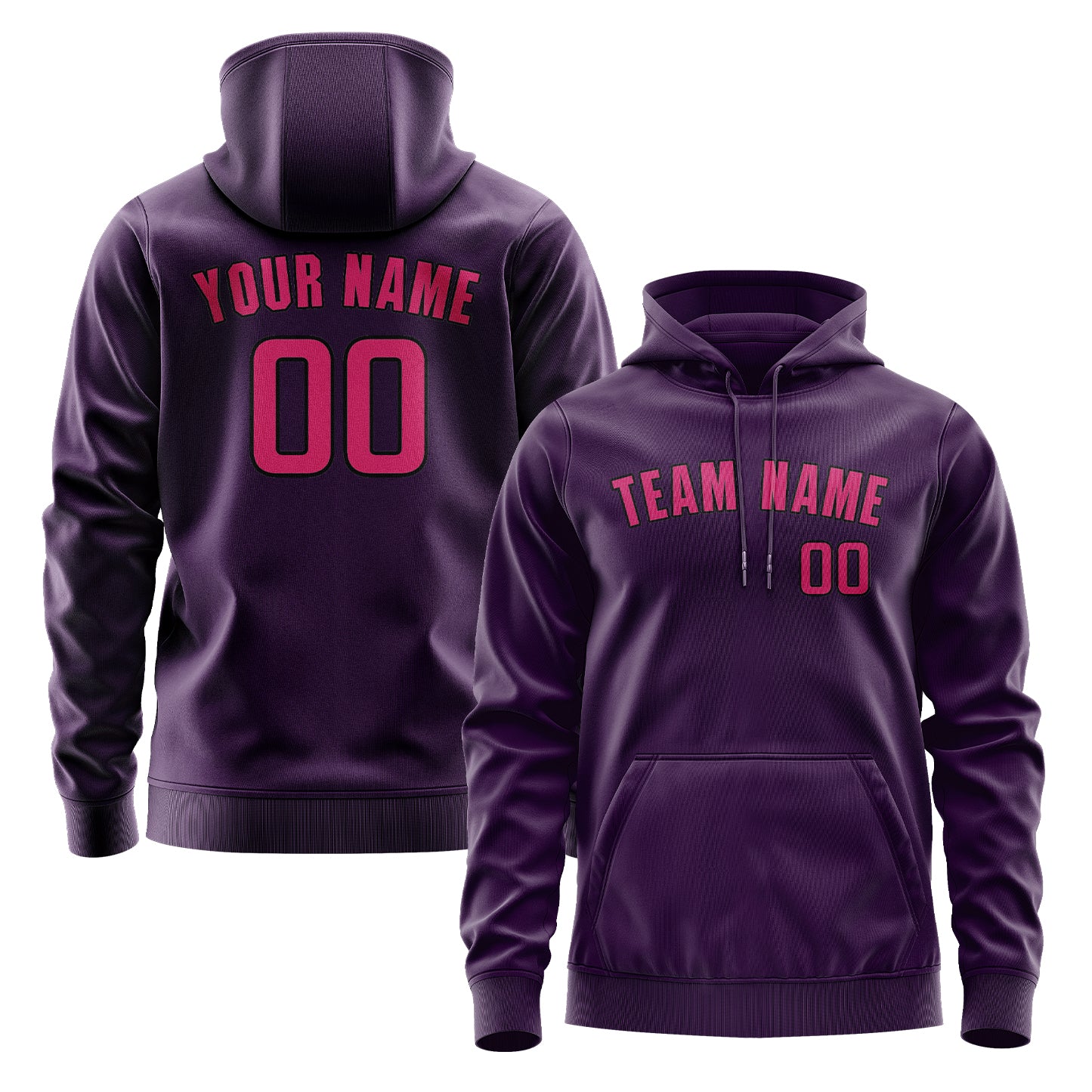 Maßgeschneidertes Lila Rosarot Hoodie