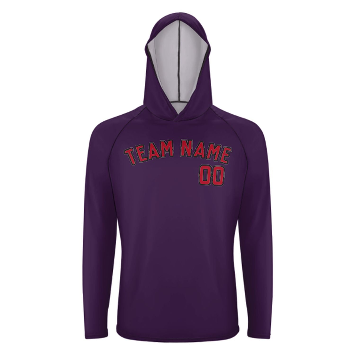 Prilagođeni ljubičasto crveni UV-Hoodie