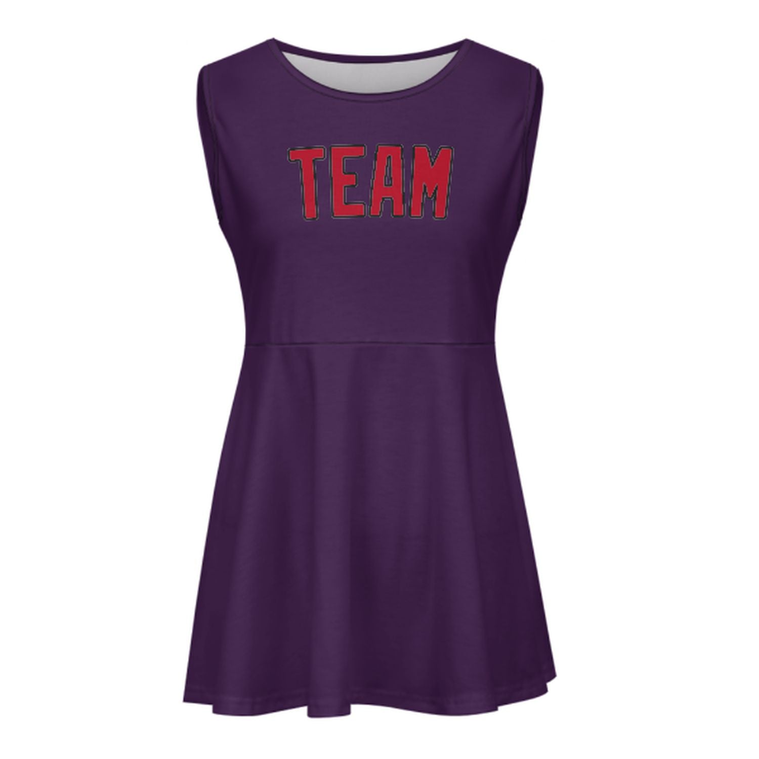 Abito da cheerleader viola e rosso personalizzato