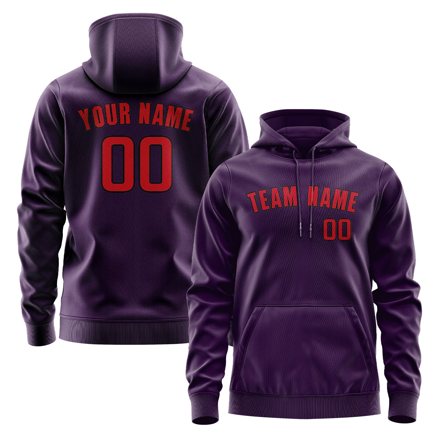 Maßgeschneidertes Lila Rot Hoodie