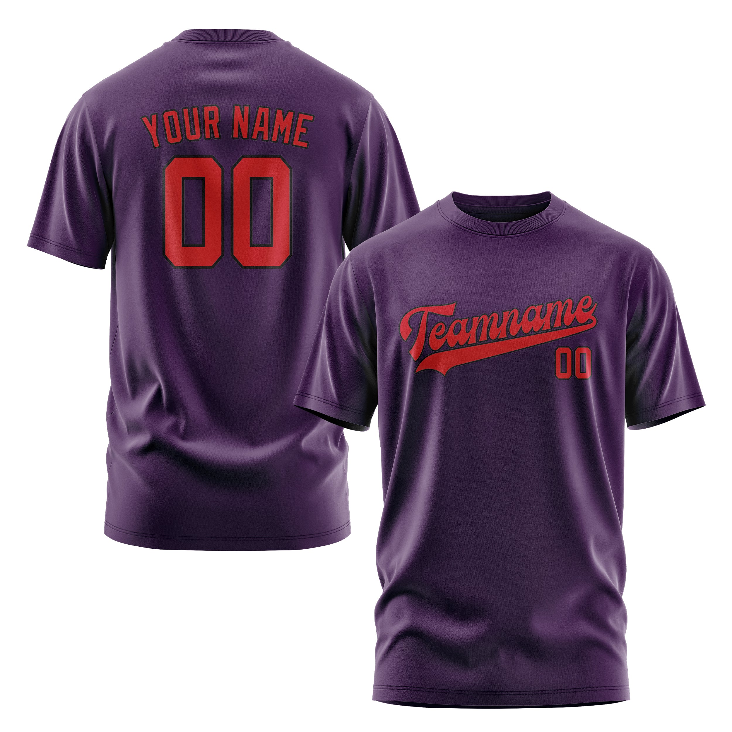 Maßgeschneidertes Lila Rot T-Shirt