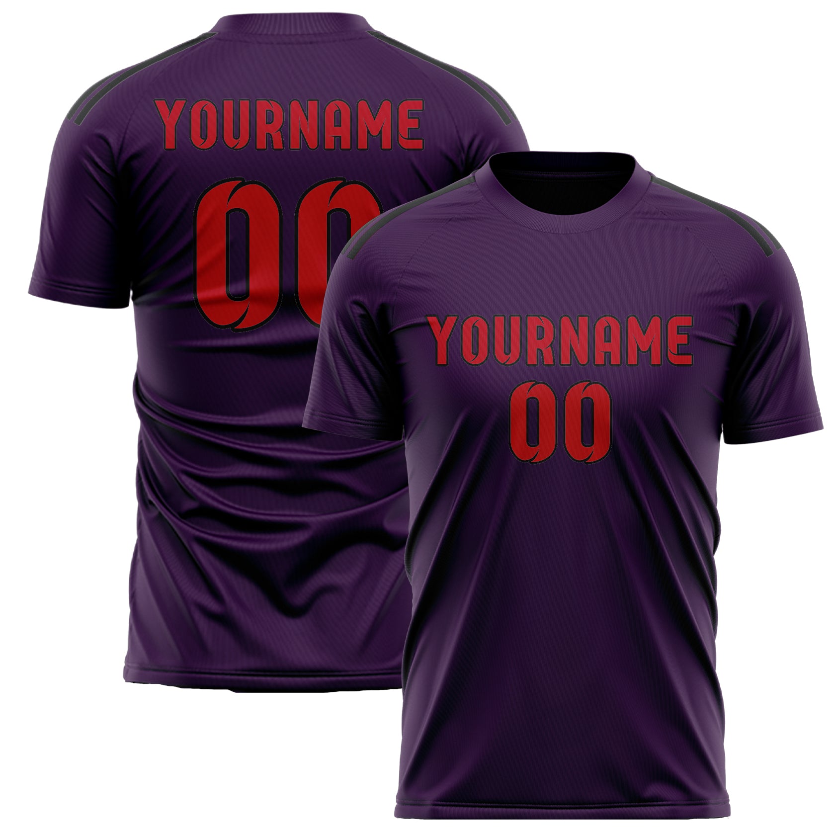 Benutzerdefiniertes Professionelles Lila Rot Fußballtrikot