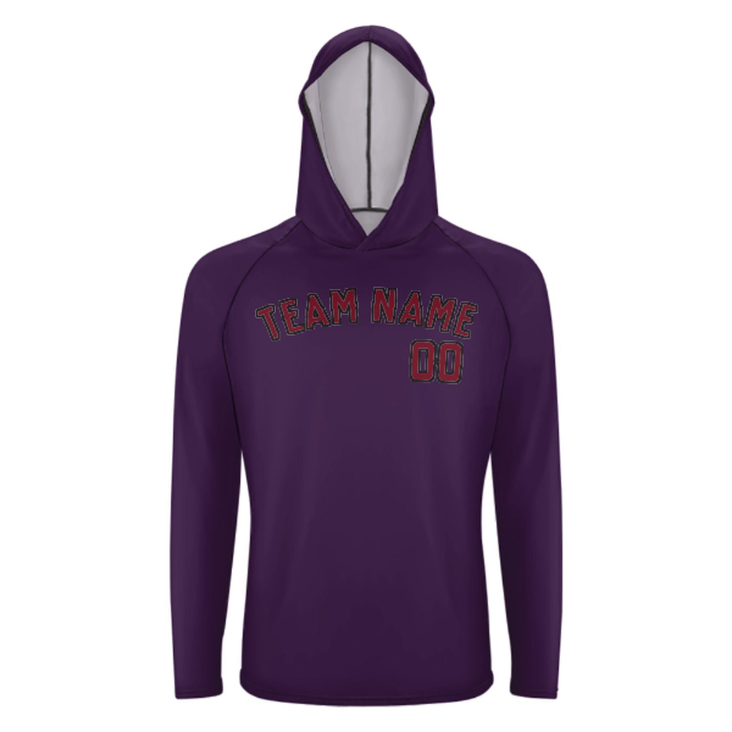 Prilagođeni ljubičasti karmesinrot Uv-Hoodie