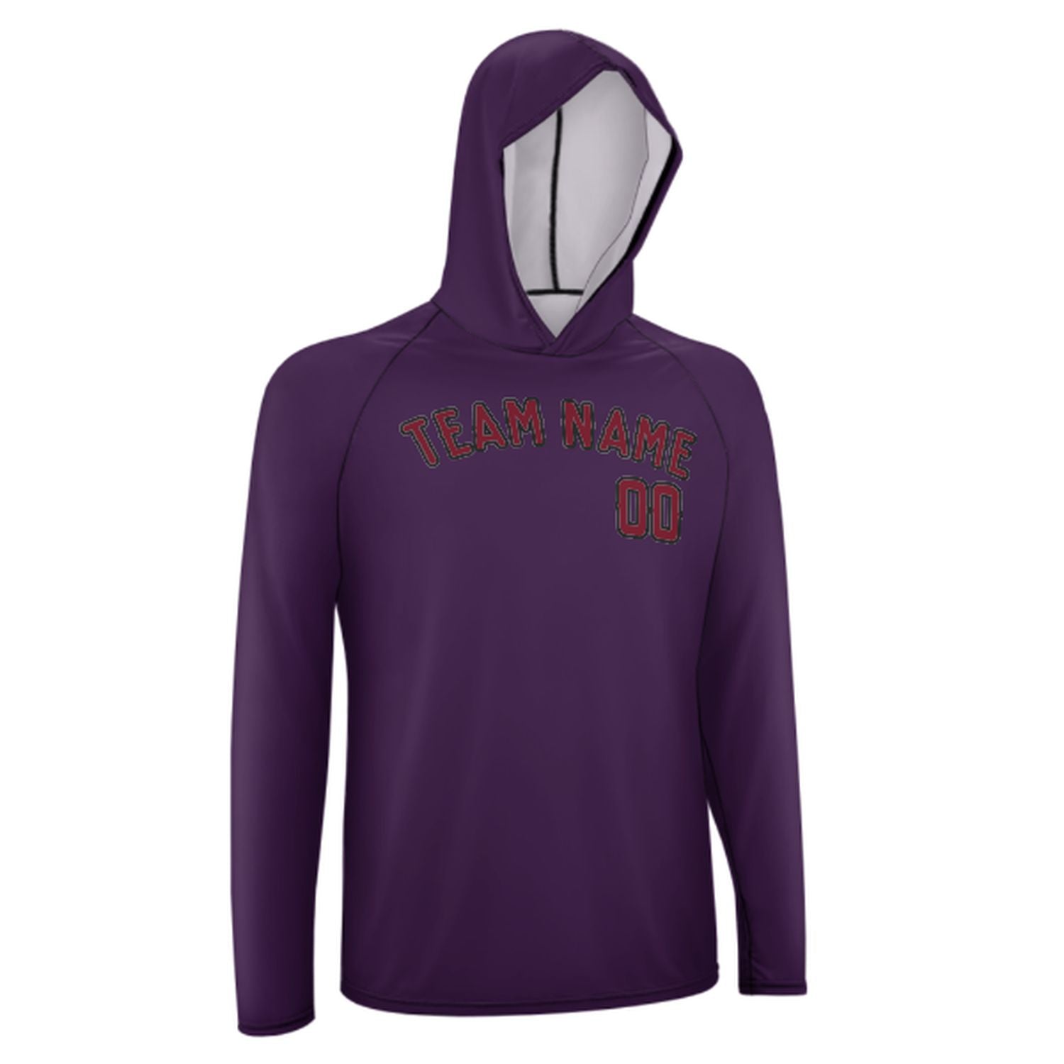 Prilagođeni ljubičasti karmesinrot Uv-Hoodie