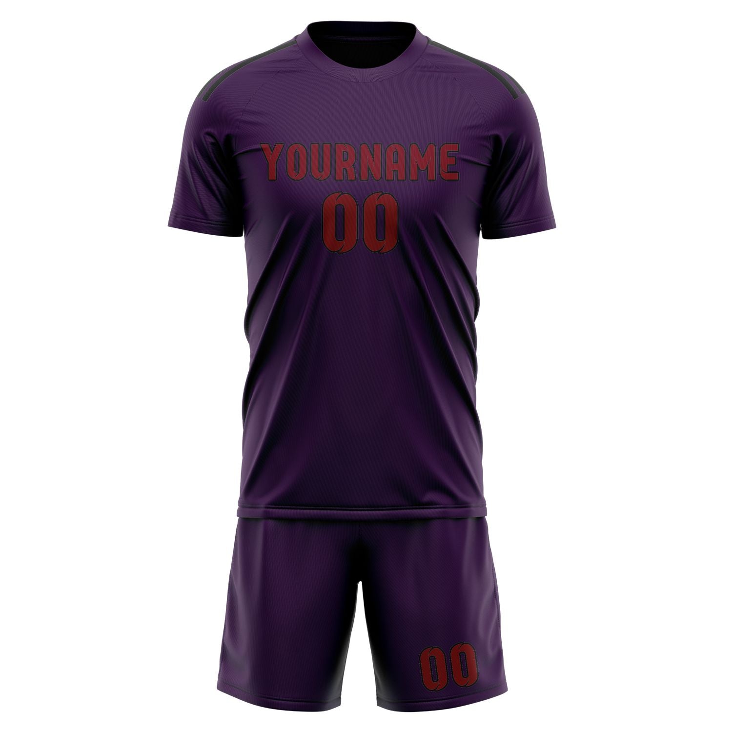 Maßgeschneidertes Professionelles Lila Karmesinrot Fußballtrikot-Set