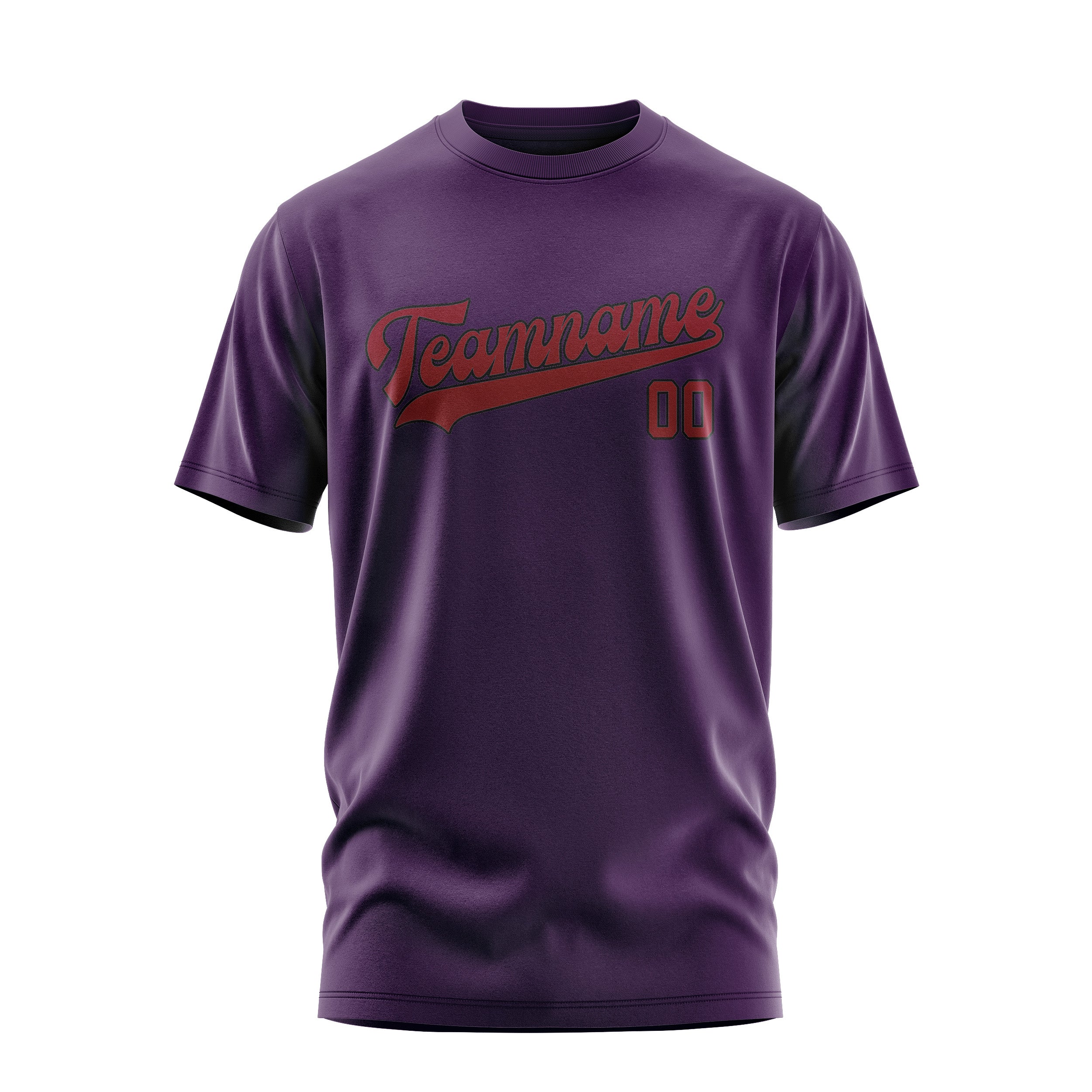 Maßgeschneidertes Lila Karmesinrot T-Shirt