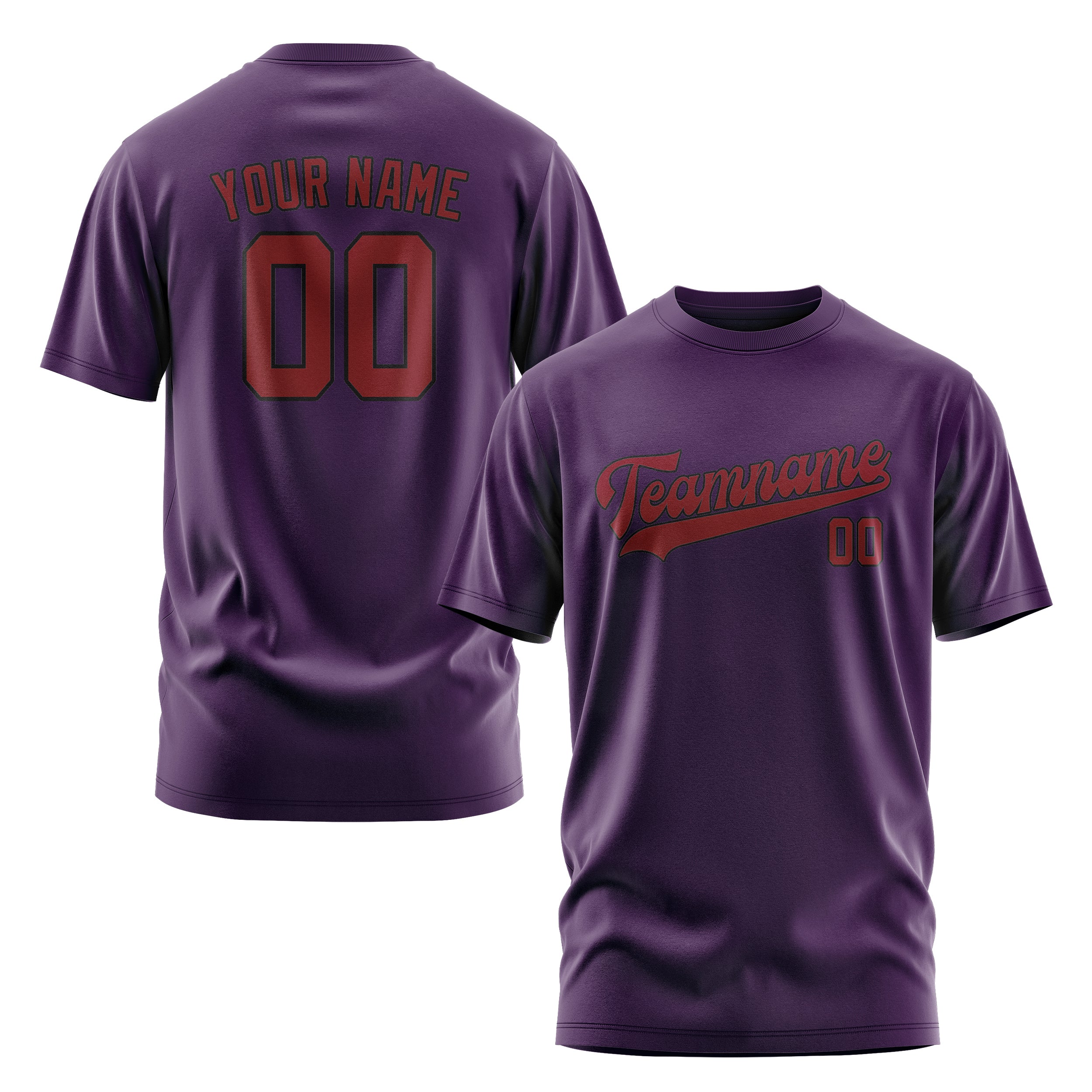 Maßgeschneidertes Lila Karmesinrot T-Shirt