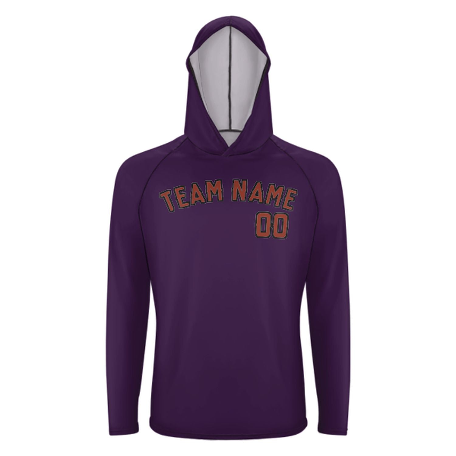 Prilagođeni ljubičasti koraljni crveni UV-Hoodie