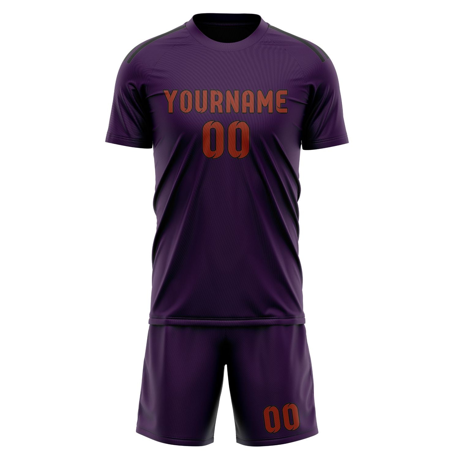 Maßgeschneidertes Professionelles Lila Korallenrot Fußballtrikot-Set
