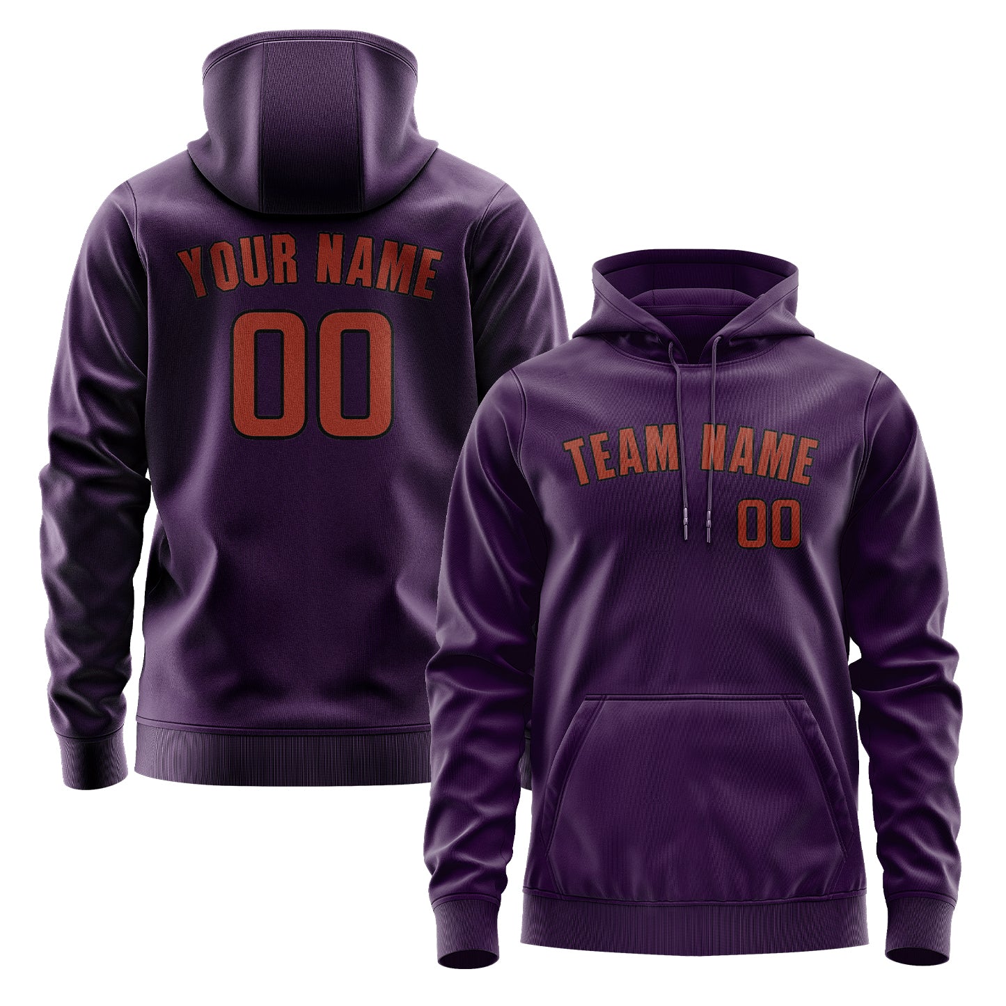 Maßgeschneidertes Lila Korallenrot Hoodie