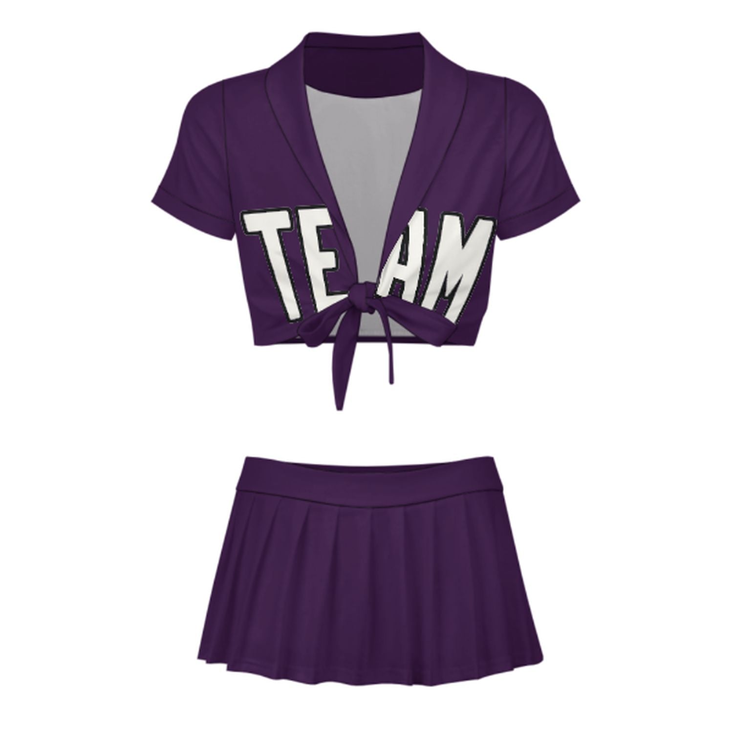 Maßgeschneidertes Lila Weiß Cheerleader Outfit Set
